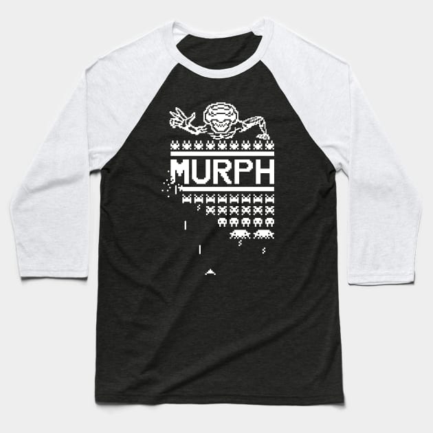 Murph Invaders Black Baseball T-Shirt by santiago109